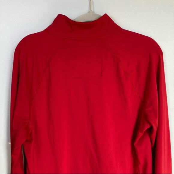Abercrombie & Fitch Mens Medium Red Quarter Zip Pullover Y2K Activewear Athletic - Picture 8 of 10